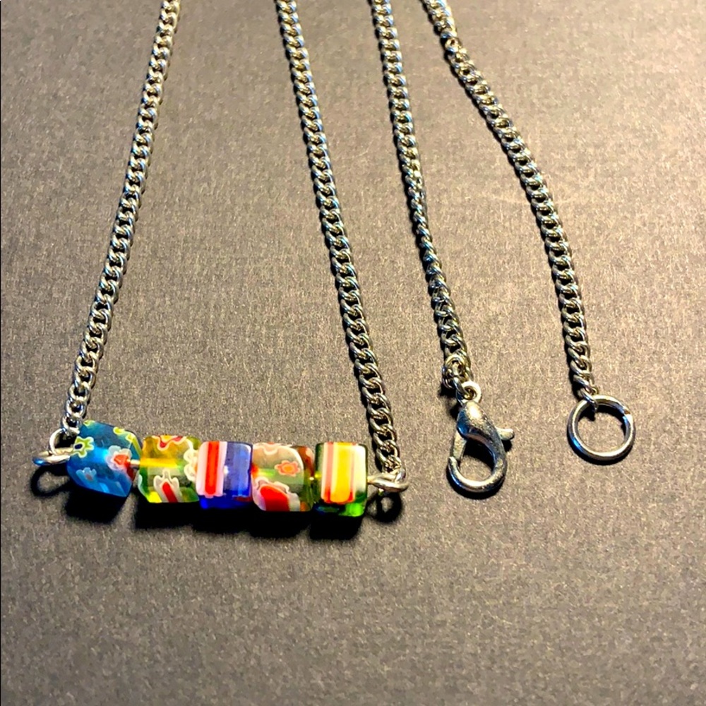 Handmade multicolored bar necklace